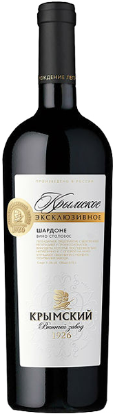 Вино Крымское Эксклюзивное Шардоне Белое Полусладкое 0.75 л