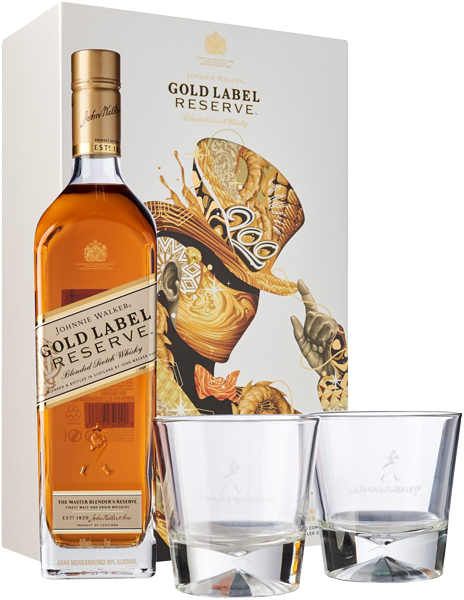 Виски Johnnie Walker Gold Label Reserve 2 glasses, gift box 0.7 л