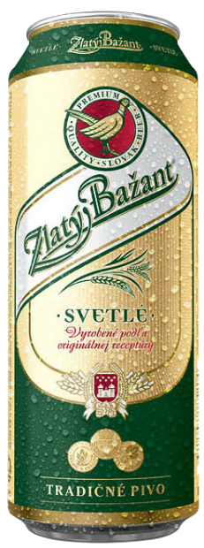 Светлое пиво Zlaty Bazant в банке 0.48 л