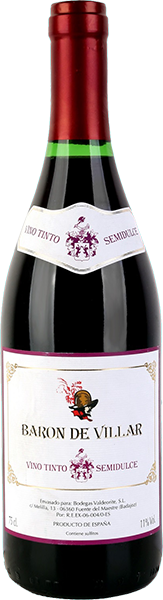Вино Baron de Villar, Tinto Semidulce 0.75 л