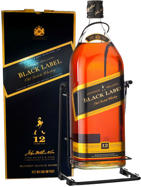 Виски Johnnie Walker Black Label, 12 летней выдержки на подставке "качели" 3 л