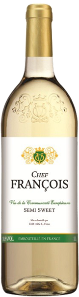 Вино Chef Francois, Blanc, Semi Sweet 1 л