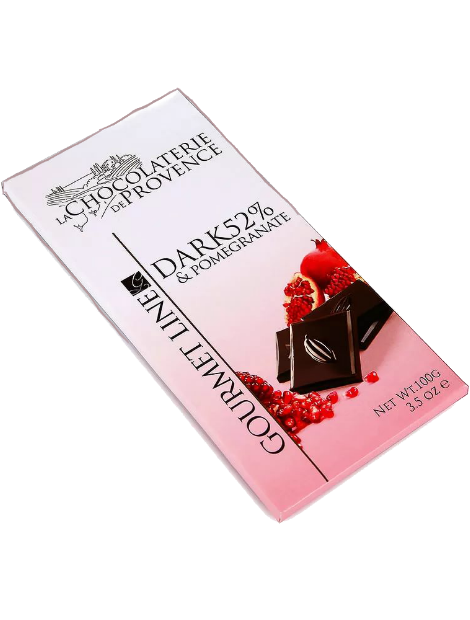 Шоколад "La Chocolaterie de Provence" темный c гранатом 52% 100гр