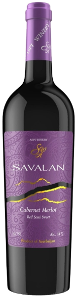 Вино Savalan Cabernet Merlot Red Semi-Sweet 0.75 л