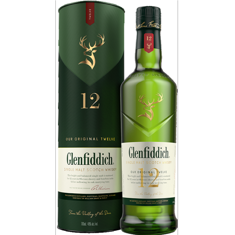 Glenfiddich, 12 летней выдержки, в п/у