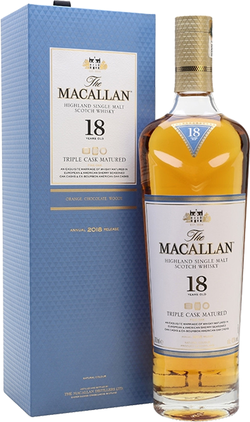 Виски Macallan, Triple Cask Matured, 18-летний, в подарочной упаковке 0.7 л