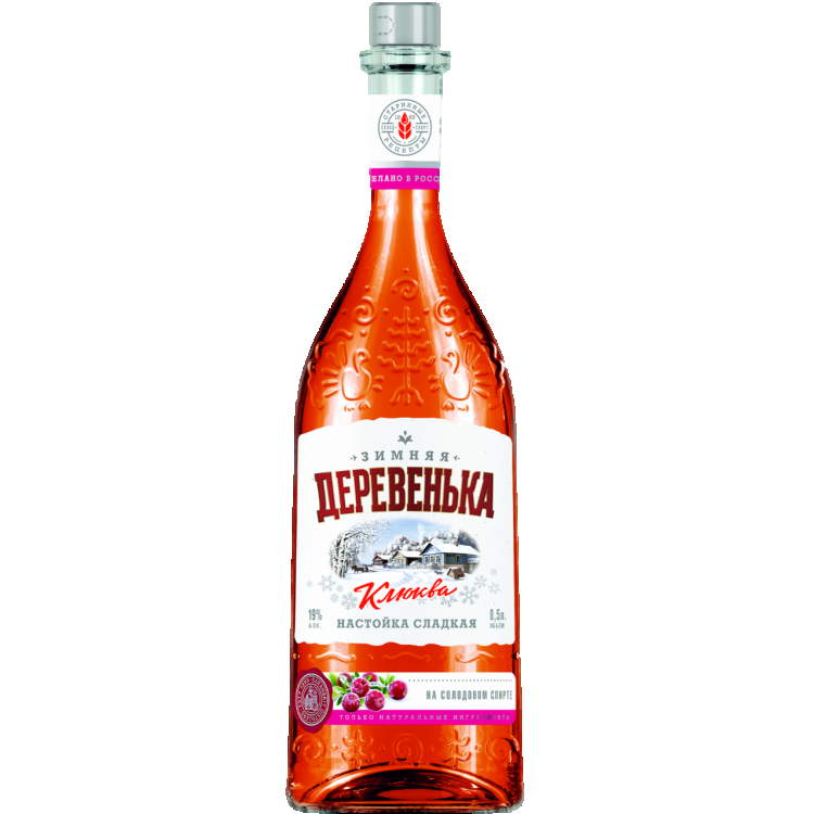 Зимняя деревенька клюква