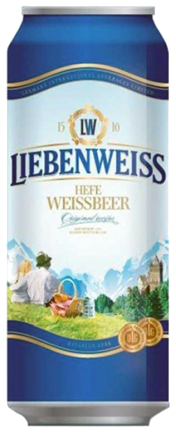Светлое пиво Liebenweiss Hefe-Weissbier в банке 0.5 л