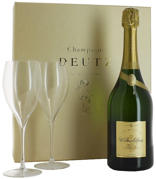 Cuvee William Deutz Brut Blanc, gift box with 2 glasses
