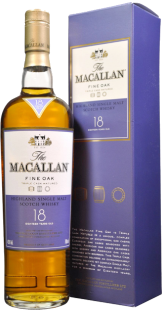 Виски Macallan Fine Oak, 18 летней выдержки 0.7 л