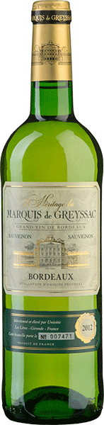 Вино Marquis de Greyssac Bordeaux белое полусладкое 0.75 л
