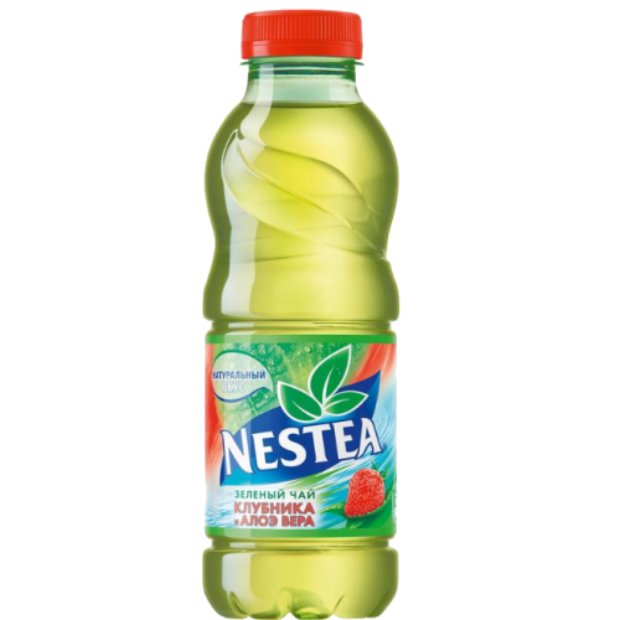 Холодный чай Nestea зеленый со вкусом клубники и алоэ вера 0.5 л