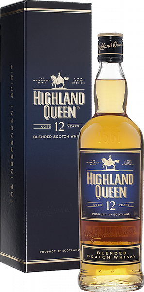 Виски Highland Queen Blended Scotch Whiskey, 12-летней выдержки, в подарочной упаковке 0.7 л