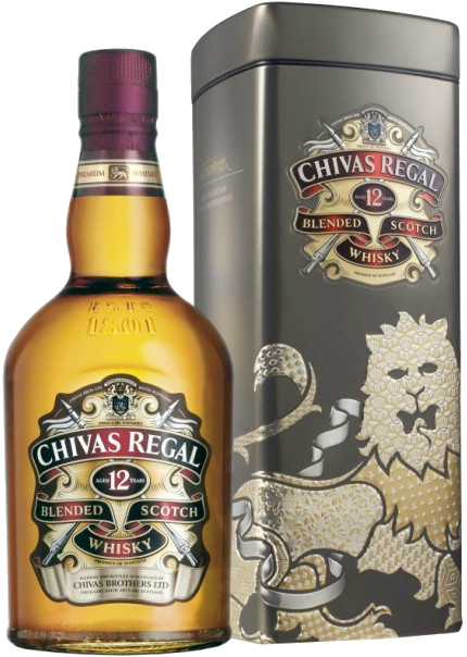 Виски Chivas Regal, 12 летней выдержки, в металлической тубе 0.7 л