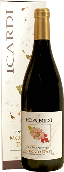 Игристое вино Icardi, La Rosa Selvatica, Moscato d'Asti DOCG, в подарочной упаковке 2015 0.75 л