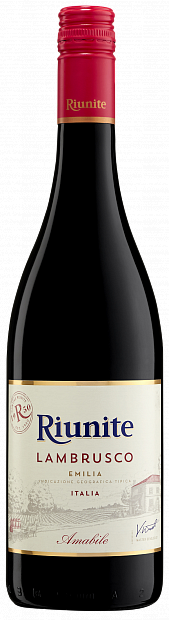 Игристое вино Riunite Lambrusco Emilia 0.75 л полусладкое красное 0.75 л