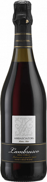 Игристое вино Ambasciatori Lambrusco красное полусладкое 0.75 л