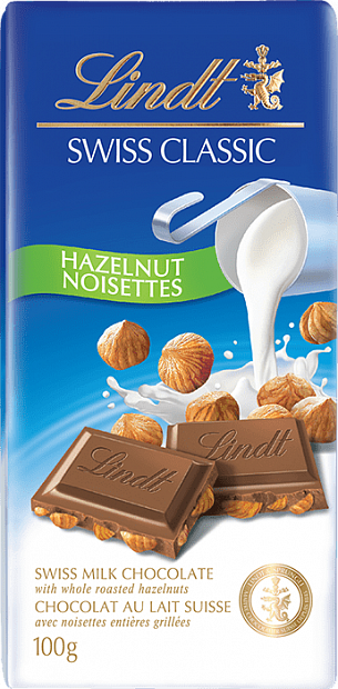 Шоколад Lindt Swiss Classic молочный с цельным фундуком