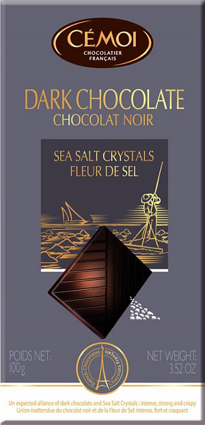 Шоколад горький с кристаллами морской соли Cemoi 100г