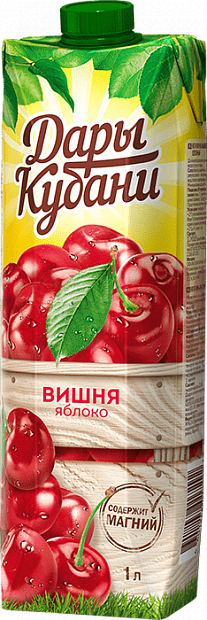 Сок Нектар вишня яблоко Дары Кубани 1 л