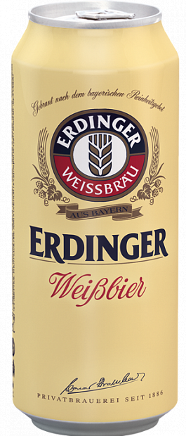 Светлое пиво Erdinger Weissbier, в банке 0.5 л