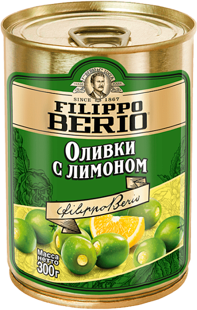 Оливки, маслины Оливки с лимоном,"Filippo Berio"