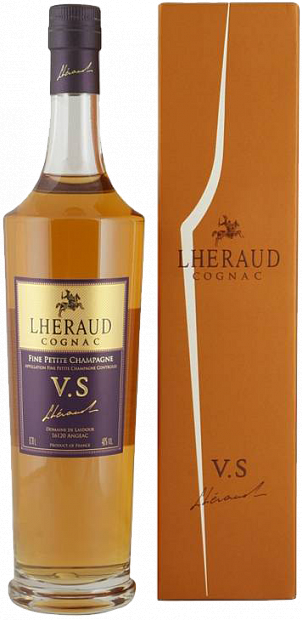 Коньяк Lheraud Cognac VS, в подарочной упаковке 0.5 л