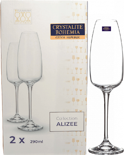 Набор бокалов для шампанского Crystalite Bohemia Alizee (2x290 мл)