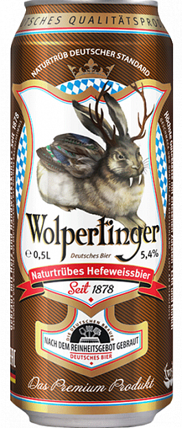 Светлое пиво Wolpertinger Пшеничное нефильтрованное 0.5 л