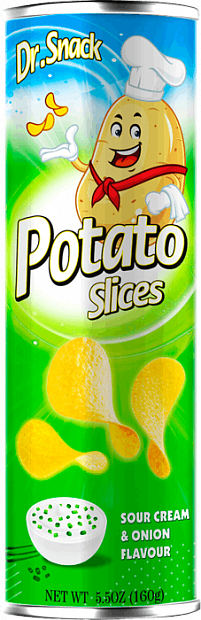 Чипсы Potato Slices Sour Cream & Onion Flavour Dr.Snack