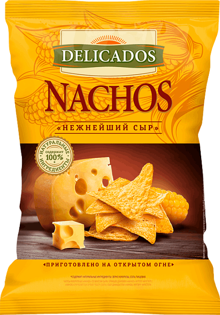 Чипсы Delicados Nachos с нежнейшим сыром