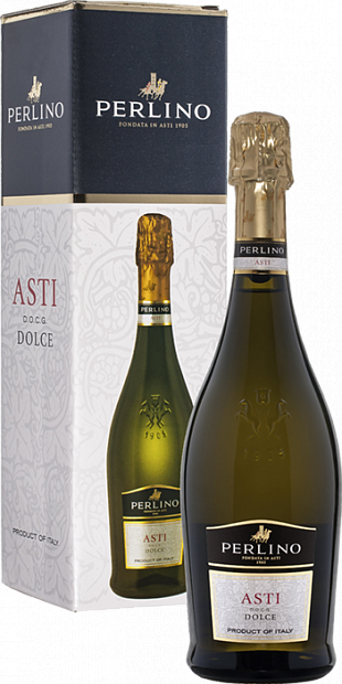 Игристое вино Perlino, Asti DOCG, в подарочной упаковке 0.75 л